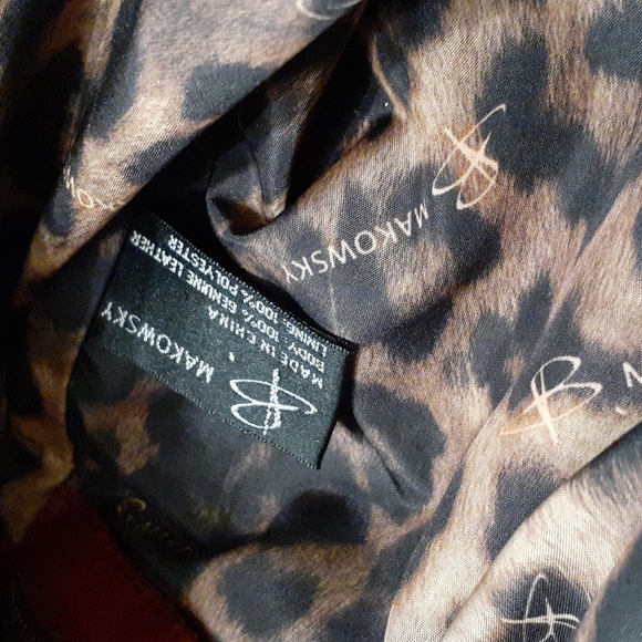 B MAKOWSKY Shoulder Tote Bag Purse Soft Leather XL. RED - Picture 13 of 14